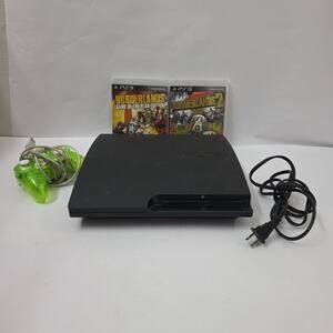Sony PlayStation 3 PS3 Slim CECH-3001B Console w/ Controller + Games Works